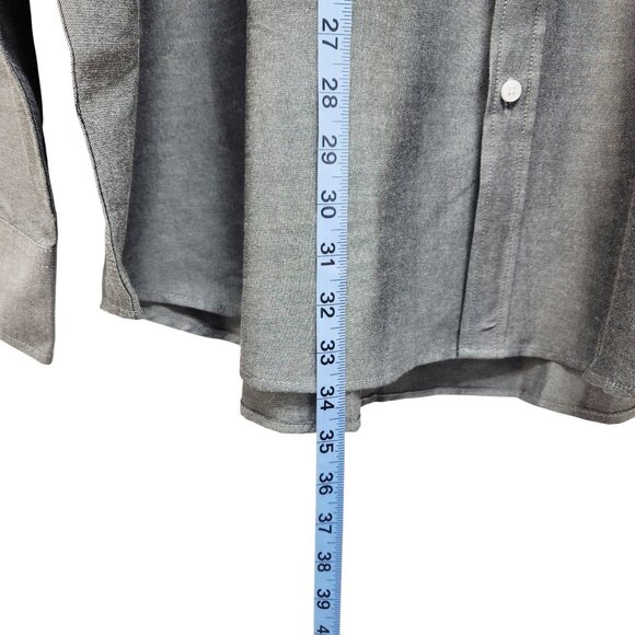 J ver Mens Classic Oxford Regular Fit Button-Up Shirt Size 3XL Gray Long Sleeve - Picture 5 of 7